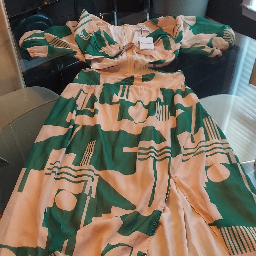 Showpo Green and Pink Midi Dress